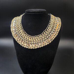 BCBG Max Azria Silver-tone Multi-chain Statement Collar Necklace.